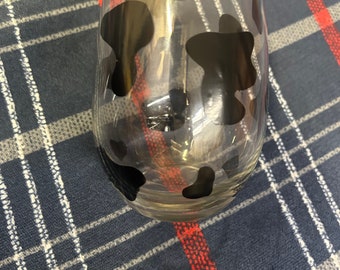 Cow Print Wine Glass