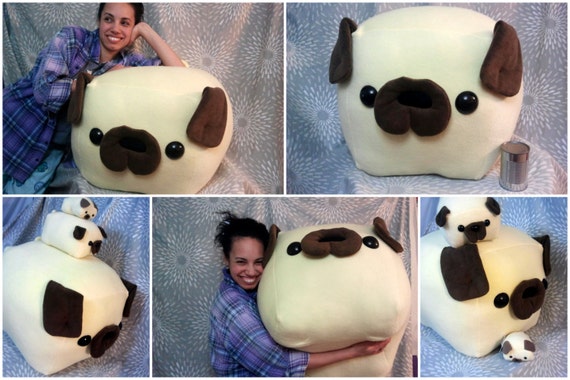 stuffed pug pillow