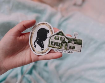 Anne of Green Gables Cameo Vinyl Sticker  |  Green Gables Literary Art Stickers