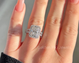 3.0 CT Brilliant Radiant Cut F-VS1 Lab Grown Diamond Engagement Ring, Unique Luxury Style Ring,Velentine Proposal Ring,IGI Certified diamond