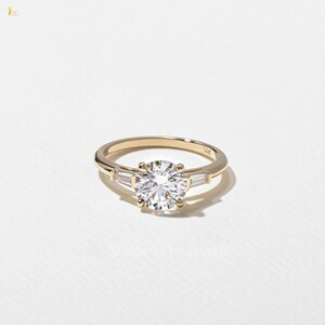 1.50 CT Round Cut Lab Grown Diamond Engagement Ring, IGI Certified Diamond Ring, Wedding Ring For Bride, Hidden Halo Ring, Gift For Bride