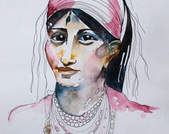 Moira: original watercolor on paper