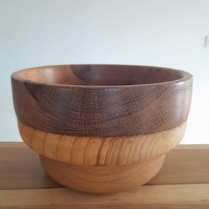Elegant wooden salad bowl, handcrafted object
