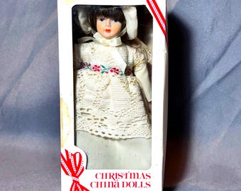 Vintage 7.5” World of Gorham “christmas Eve” Porcelain Doll