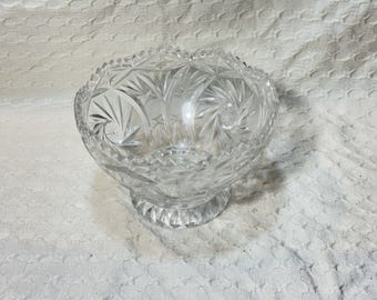 Vintage 6,5-Zoll-Glasschliffkristall-Sockelschüssel-Geschirr
