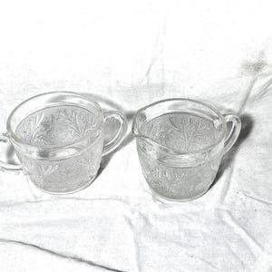 Anchor Hocking Sandwich Clear Glass Sugar & Creamer Set Depression Glass