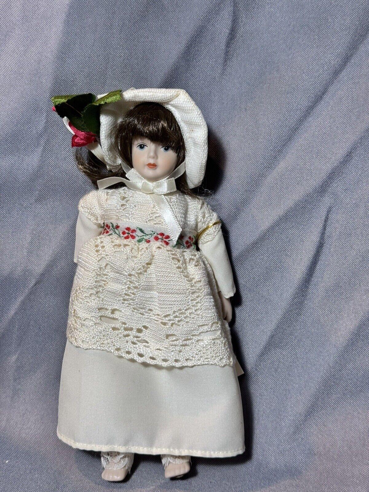 Vintage 7.5” World of Gorham “christmas Eve” Porcelain Doll