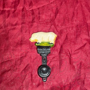 Vintage 6 ”Gusseisen Schwein Türklopfer Wanddekor