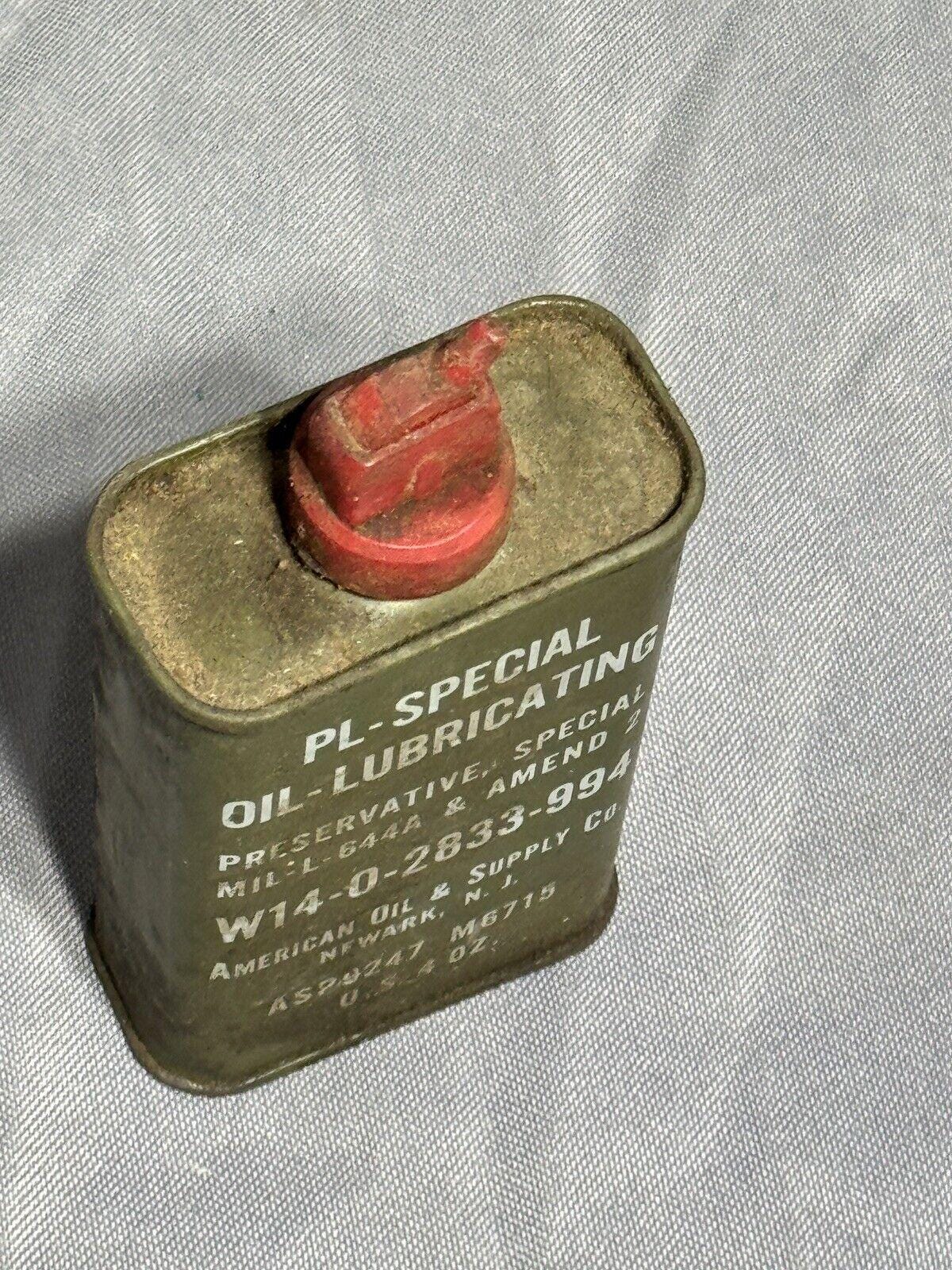 Vintage Military Lube Oil by American Oil Company 4oz Metal Can PL
