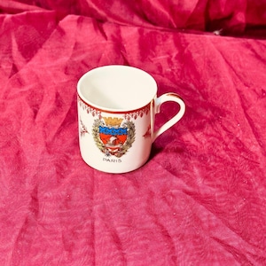 Vintage Paris Collectible Porcelain Teacup Souvenir Limoges France Coat of Arms