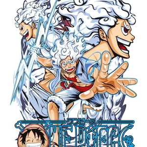 Editable EPS Vector of Luffy Gear 5 — Digital One Piece Art for High-Resolution Printing