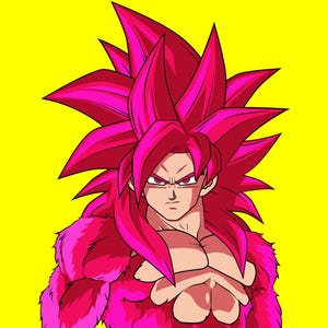 Illustration numérique SSJ4 Daima Goku au format PDF – Art animé pour impression et décoration, style Dragon Ball