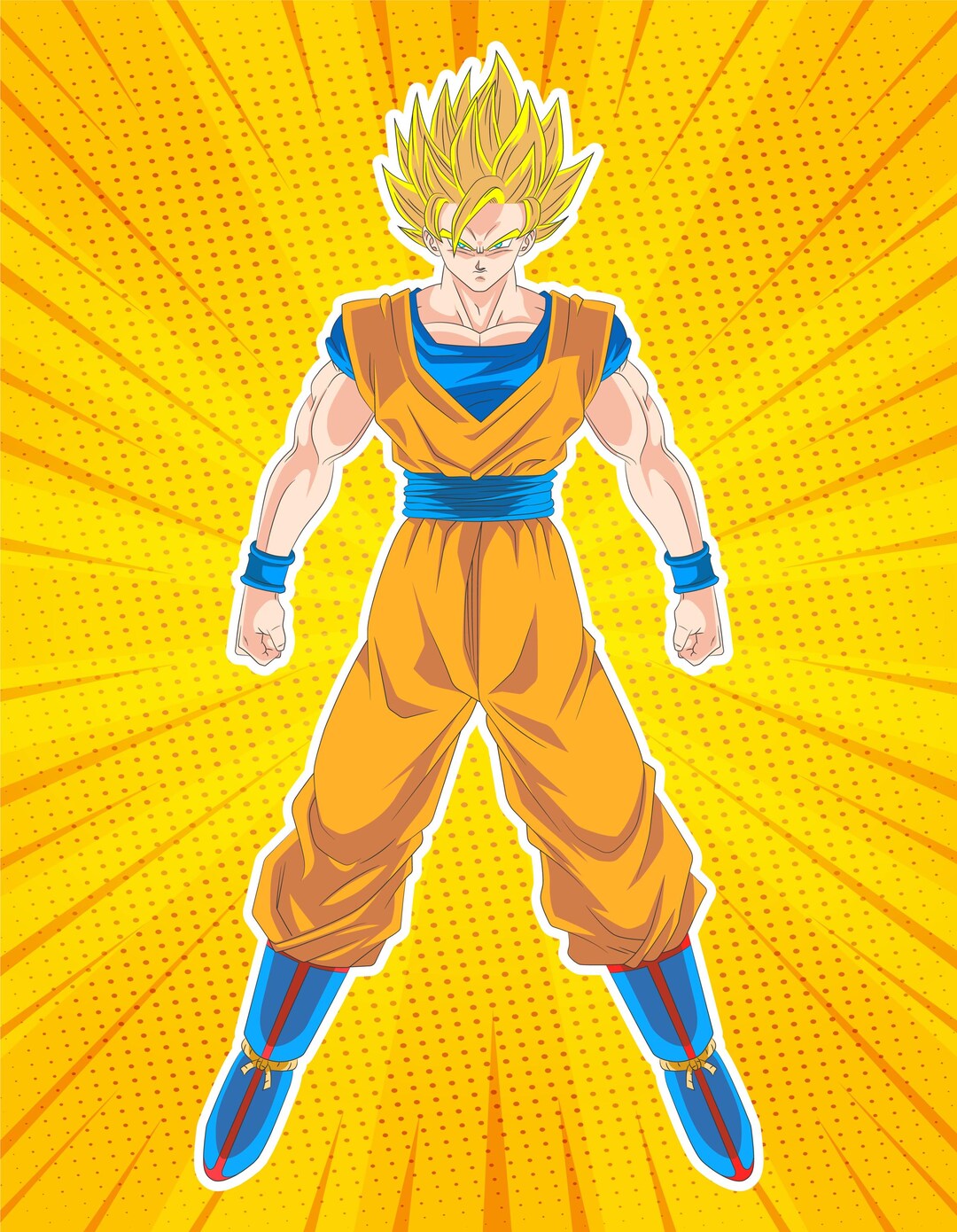 Wmm Color Illustration of Goku ssj 2 full body from Dragon Ball full color ...