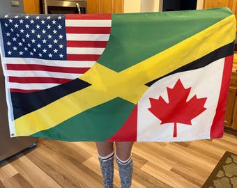 USA, Canada, & Jamaican Flag - 5 FT W X 3 FT H