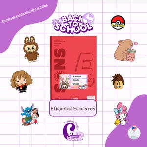 Personalized Waterproof School Labels: 20 Name Stickers, Popular Kids Themes