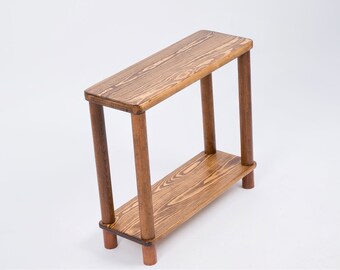 Mesa auxiliar, Mesa auxiliar estrecha de madera dura, Mesas auxiliares delgadas, Muebles de madera natural, El diseño original de mesa estrecha, Mesas auxiliares