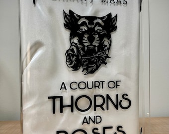 Acrylic Book Vase - ACOTAR A Court of Thorns and Roses Inspired Wolf Book Vase