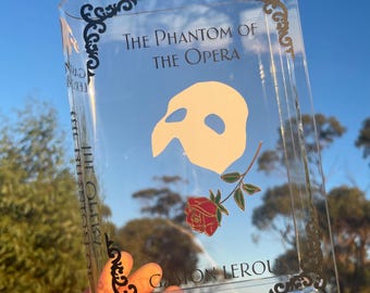 Acrylic Book Vase - Phantom of the Opera Inspired Mask Vase