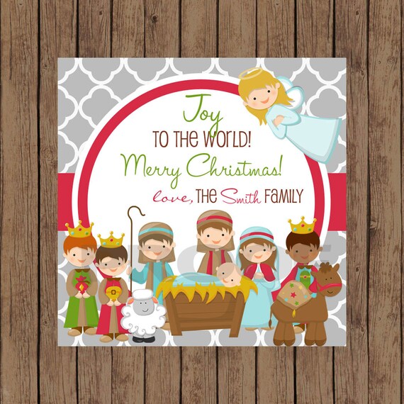 NATIVITY Christmas Favor Tag Nativity Favor Tag Nativity Gift Tag 