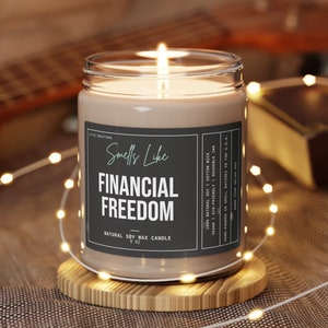 Financial Freedom Soy Wax Candle, Paid Off Debt Gift