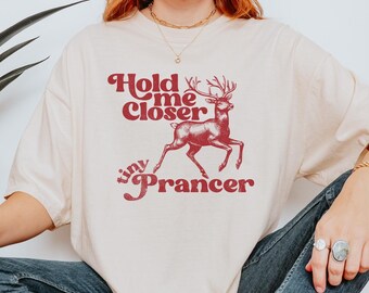 Grappig kerst-T-shirt met rendieren, retro graphic, Comfort Colors
