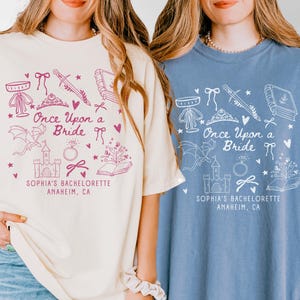 Once Upon a Bride Shirt, Fantasy Bachelorette Tee, Fairytale Bridal Party Shirt, Bookish Bride Gift, Comfort Colors® Book Lover Shirt
