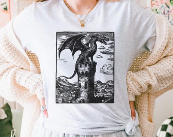 Vintage Medieval Dragon Shirt: Comfort Colors Retro Y2k Goth Tee