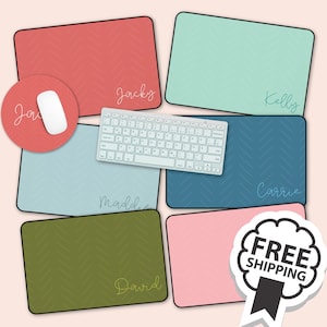 Maßgeschneiderte Schreibtischmatten und Mauspads mit Boho-Schrift - personalisiertes Neopren-Schreibtischzubehör - perfekte Geschenke für Freunde, Familie und Mitarbeiter