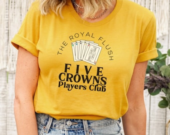 Five Crowns Card Game Shirt – Royal Flush Graphic Tee