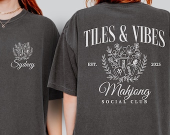 Custom Mahjong Social Club Comfort Colors Shirt: Personalized Mahjong Tournament Tee