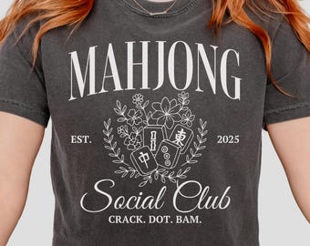 Comfort Colors Mahjong Social Club Shirt: Personalized Mahjong Lover Gift