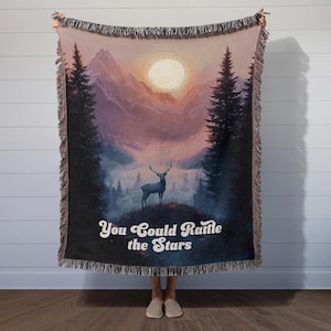 You Could Rattle The Stars Throne of Glass Inspired Woven Blanket - SJM TOG Merch for Book Lovers - Bookish Gift for Booktok Fans