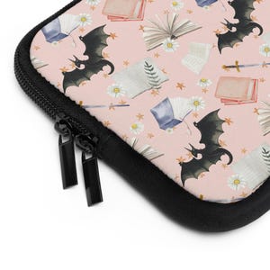 Romantasy Coquette Bookish E-Reader Sleeve - Fantasy Neoprene Laptop Case - Aesthetic Water-Resistant Tablet Cover for Readers & Book Lovers image 6