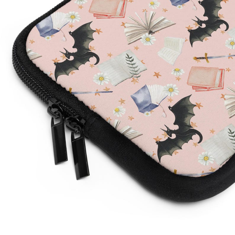Romantasy Coquette Bookish E-Reader Sleeve - Fantasy Neoprene Laptop Case - Aesthetic Water-Resistant Tablet Cover for Readers & Book Lovers image 6