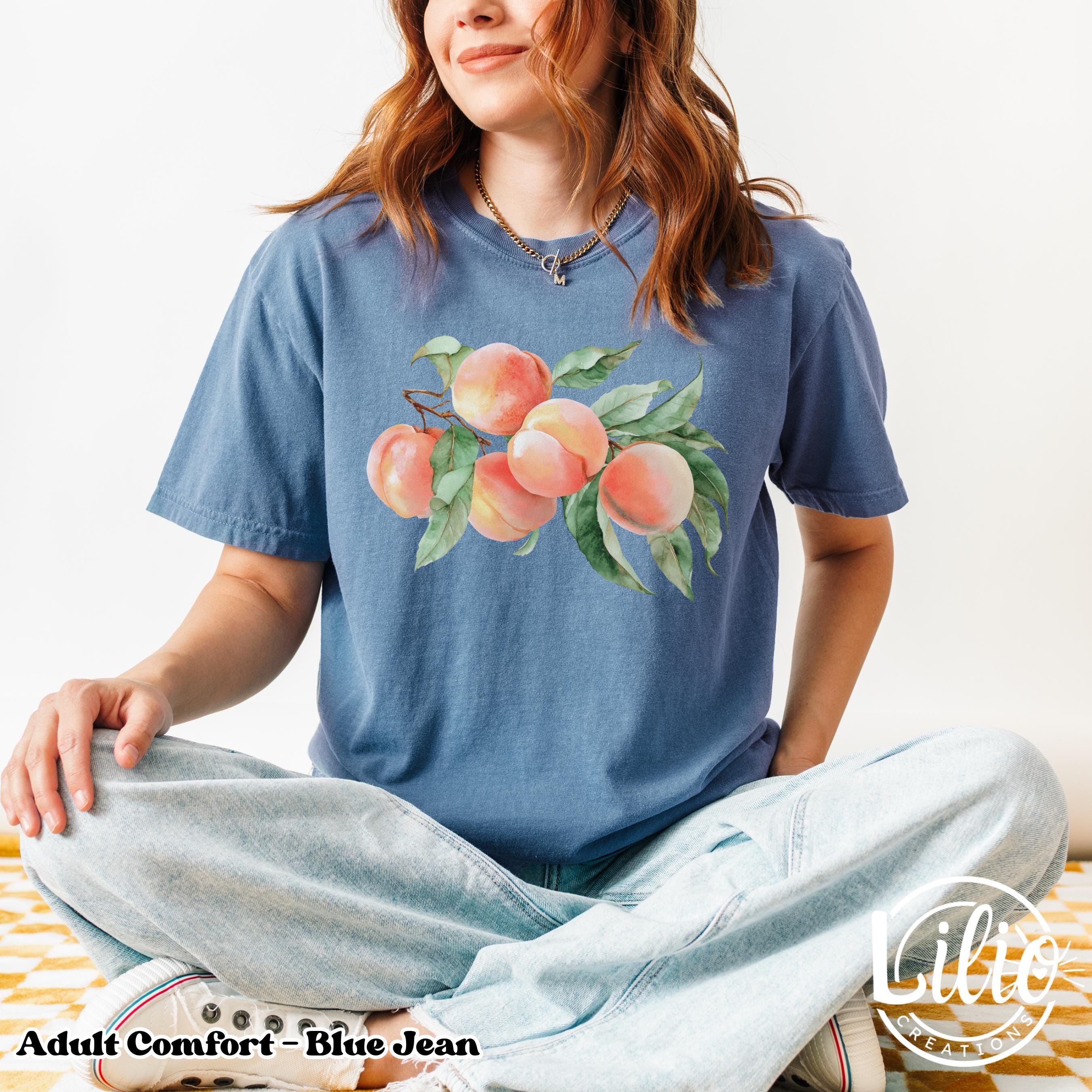 Vintage Peach Graphic Tee, Aesthetic Fruit Shirt With Soft Pastel
