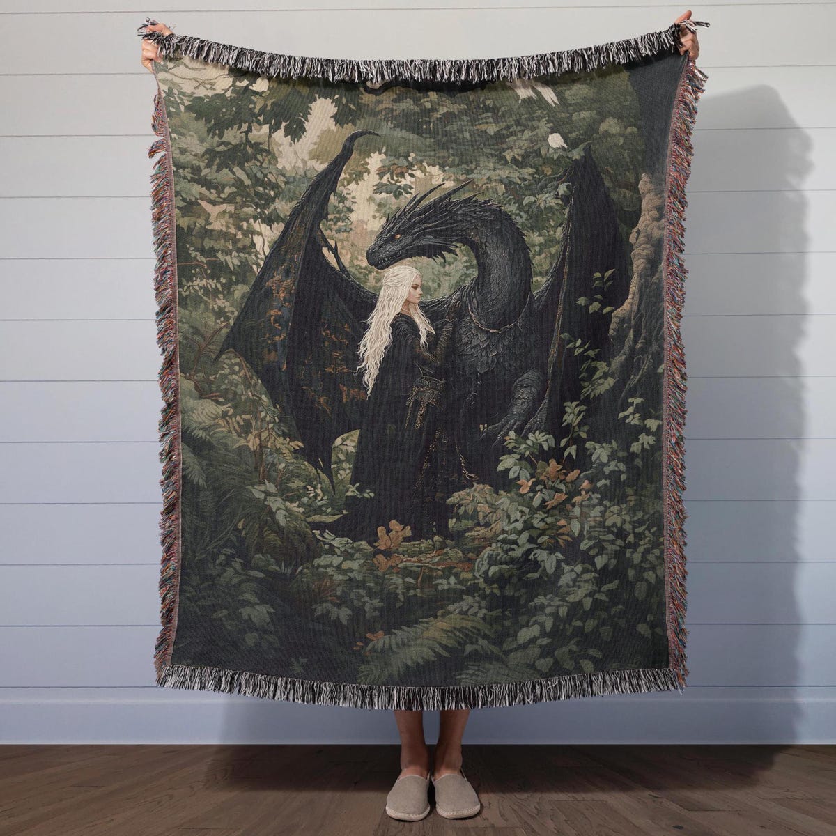 Throne of Glass Inspired Woven Blanket, Manon & Abraxos Tapestry Throw, TOG Fandom Gift, Cozy Booktok Decor for Book Lovers - Etsy