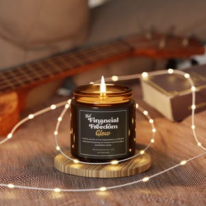 Custom Financial Freedom Candle, Debt Free Gift, Soy Wax image 8