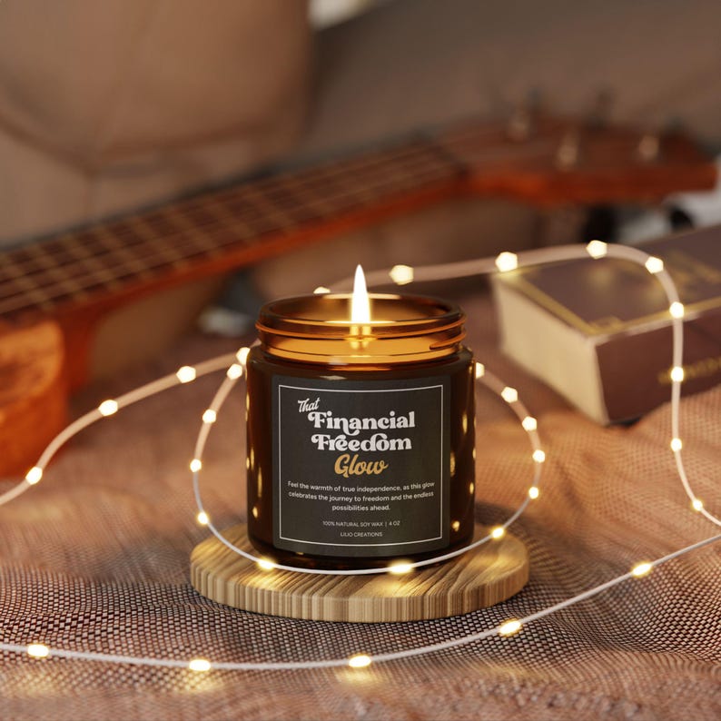 Custom Financial Freedom Candle, Debt Free Gift, Soy Wax image 8