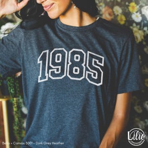 1985 Varsity Birth Year Shirt, Comfort Colors, Unique 40th Birthday Gift, Vintage Inspired Tee for Men and Women, Retro 40th Birthday Shirt