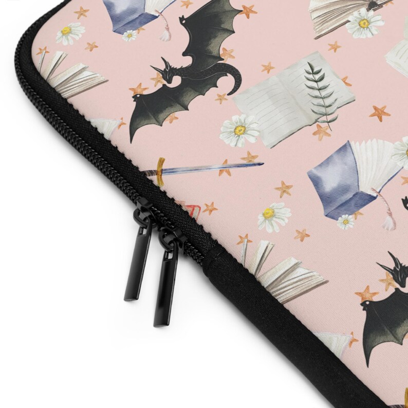 Romantasy Coquette Bookish E-Reader Sleeve - Fantasy Neoprene Laptop Case - Aesthetic Water-Resistant Tablet Cover for Readers & Book Lovers image 9