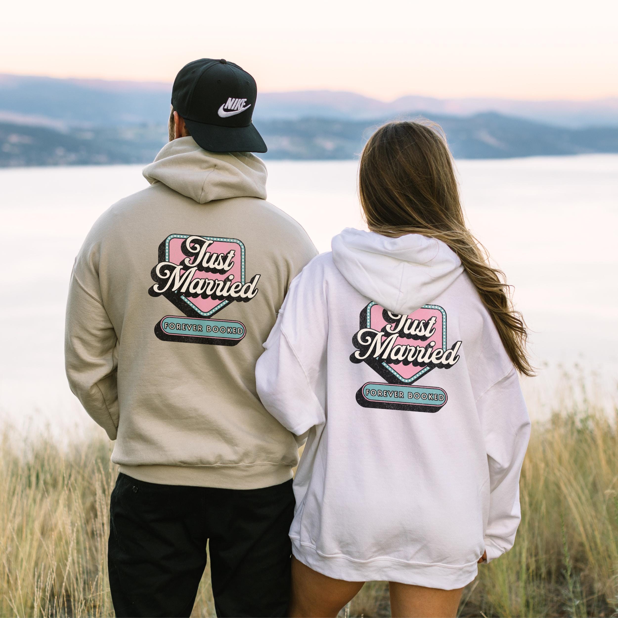 Newlywed Gift Hoodie, Retro Just Married Hoodie, Vintage Wedding Sweatshirt, Cute Just Married Sweater, Honeymoon Outfit Gift for Couple