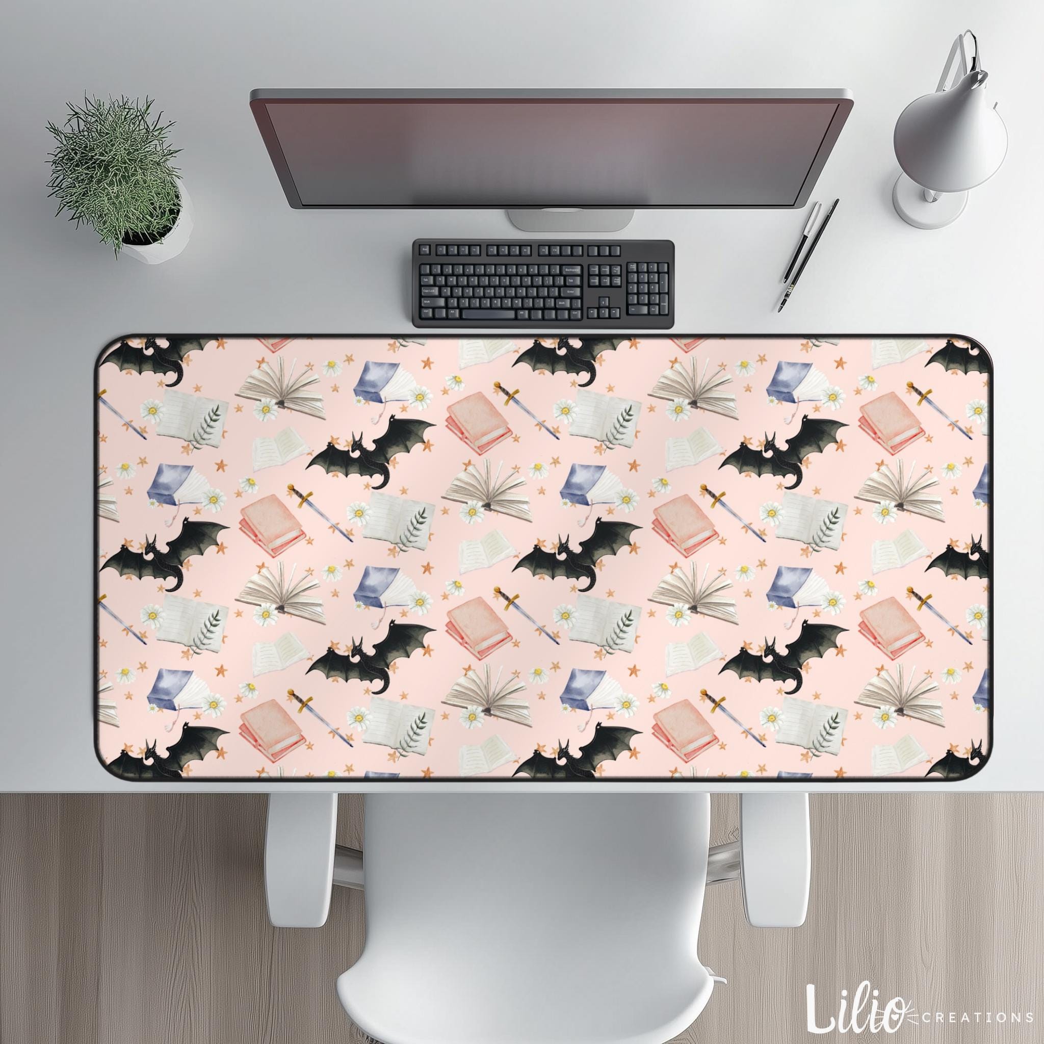 ロマンタジーデスクマット、読書コーナー用美的マウスパッド