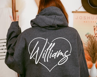 Custom Last Name Newlywed Hoodie, Just Married Gift Hoodie, Wedding Gift for Wifey Hubby, Honeymoon Outfit Gift for Couple