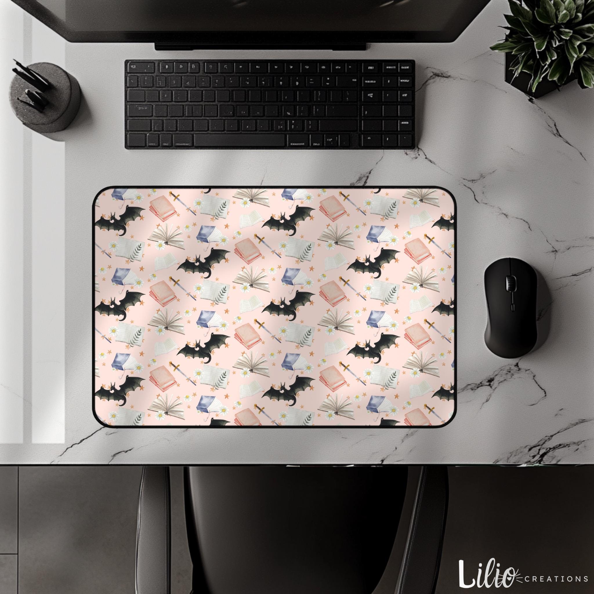 ロマンタジーデスクマット、読書コーナー用美的マウスパッド