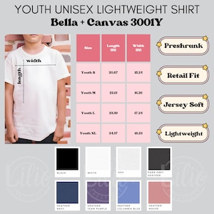 K&ouml;nnte beinhalten: Wei&szlig;es, leichtes Unisex-T-Shirt f&uuml;r Jugendliche mit Gr&ouml;&szlig;en- und Farboptionen. Das Shirt wird an einem Kind gezeigt. Ma&szlig;e sind in Zoll f&uuml;r L&auml;nge und Breite angegeben. Merkmale sind vorgeshrunken, Retail-Fit, Jersey-Soft und leicht.