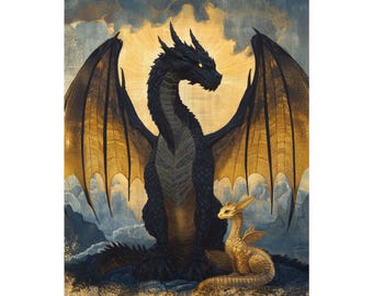 Lámina artística del dragón de Tairn Andarna, póster inspirado en el libro Fourth Wing, arte mural de fantasía, decoración romántica de dragones, regalo para lectores, habitación de amantes de los libros.