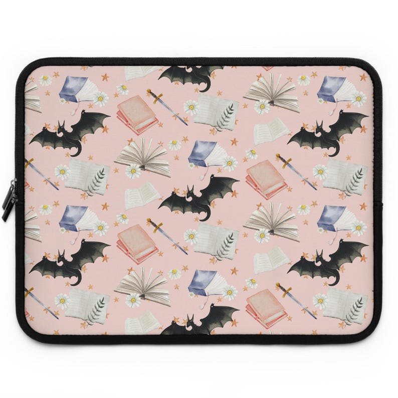 Romantasy Coquette Bookish E-Reader Sleeve - Fantasy Neoprene Laptop Case - Aesthetic Water-Resistant Tablet Cover for Readers & Book Lovers image 8