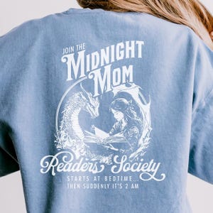 Midnight Mom Readers Society Lightweight Sweatshirt Hoodie, Comfort Colors, Cozy Book Lover Sweatshirt, Reading Gift for Moms, Bookish Gift