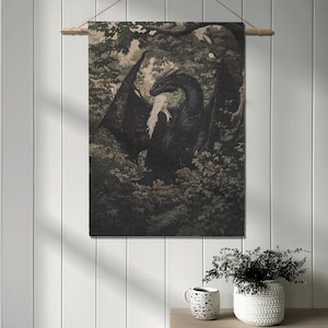 Throne of Glass Inspired Woven Wall Tapestry - Manon & Abraxos Design - TOG Fandom Gift and Booktok Decor - Cozy Wall Art for Book Lovers