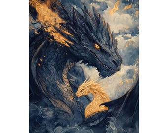 Tairn Andarna Dragon Art Print, Fourth Wing Book Inspired Poster, Fantasy Wall Art, Romantic Dragon Decor, Gift For Readers, Bookish Room